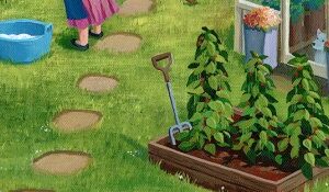 Artwork from the Sock Gallery of a garden